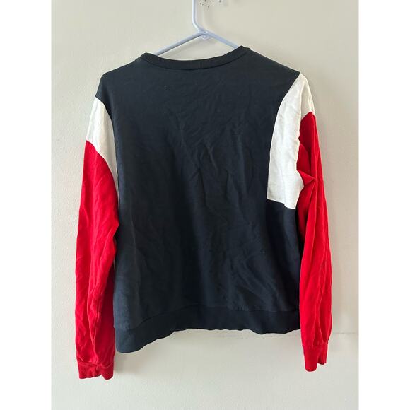 H&M Divided Top Women's Large Navy Colorblock Pullover Casual Everyday Crewneck - Picture 4 of 5